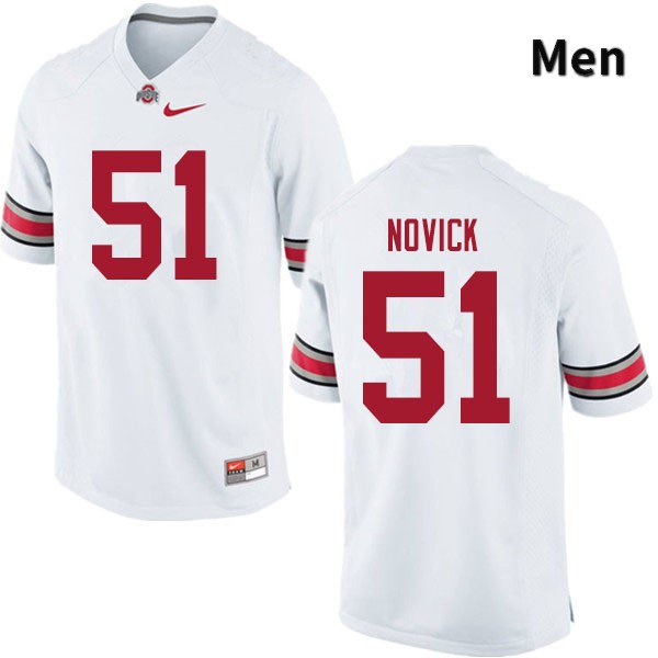 Ohio State Buckeyes Brett Novick Men's #51 White Authentic Stitched College Football Jersey